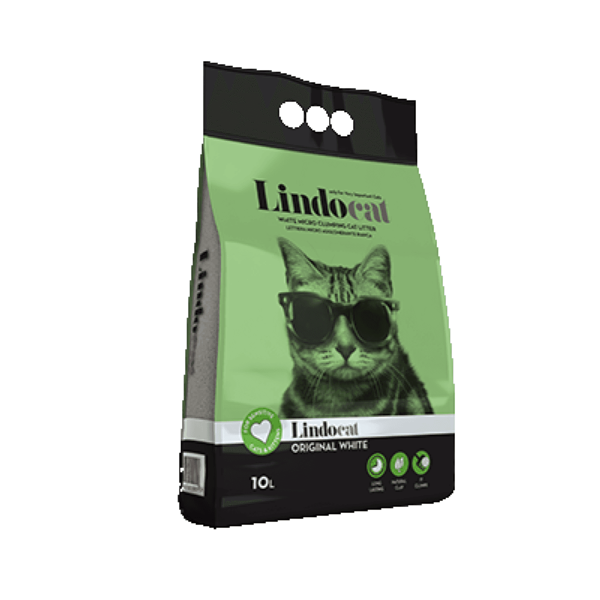 Lindocat White Bentonite Original White Cat Litter (Fragrance Free) - 10 L