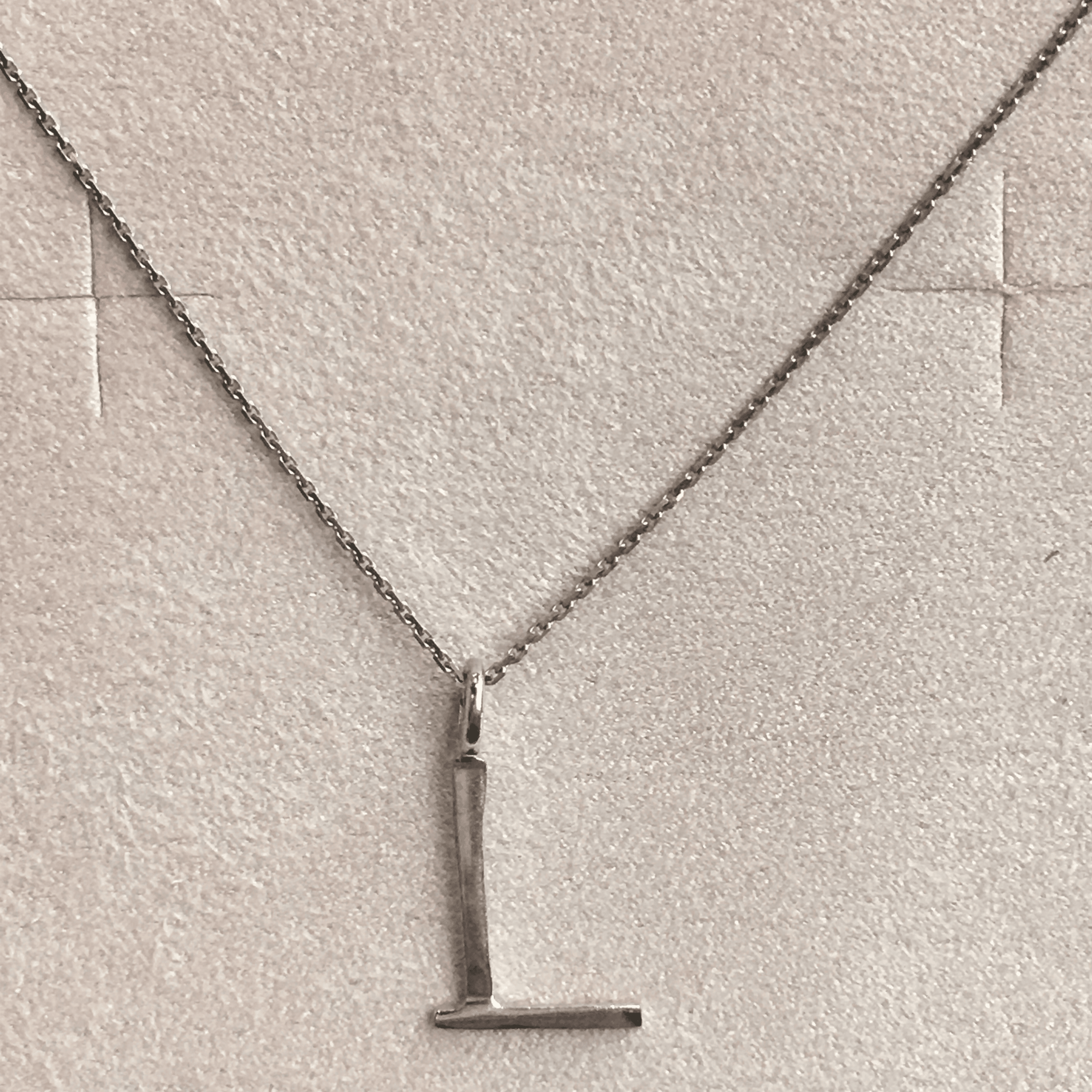 Necklaces - SL000769 N (Silver Color Letter L)  