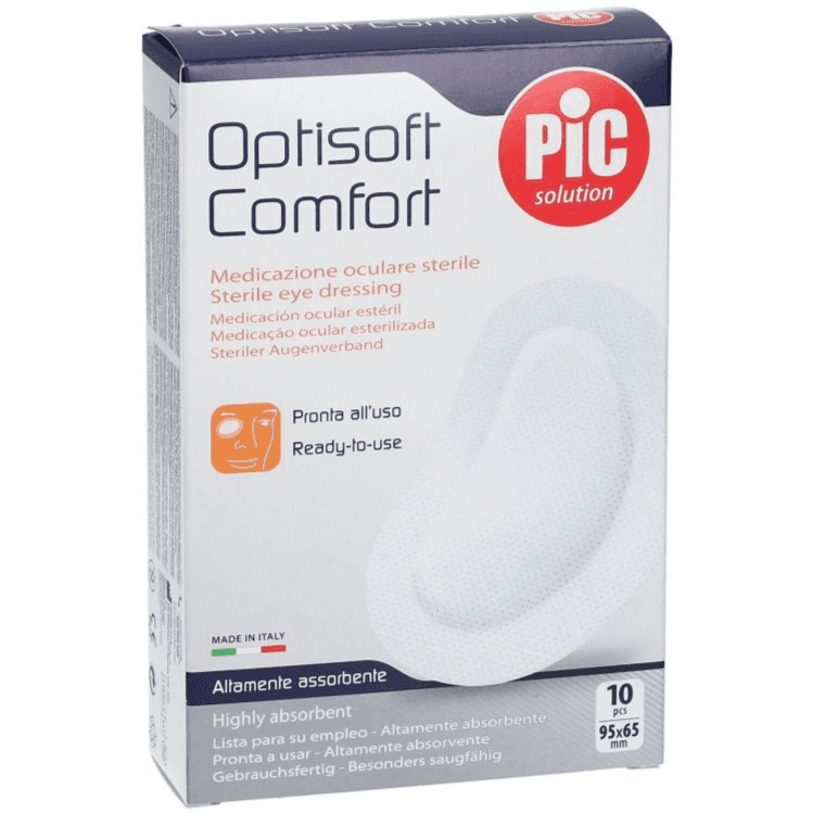 Pic Optisoft Comfort Sterile Eye Dressing 95 x 65mm 10 Pieces Ref-0202283109