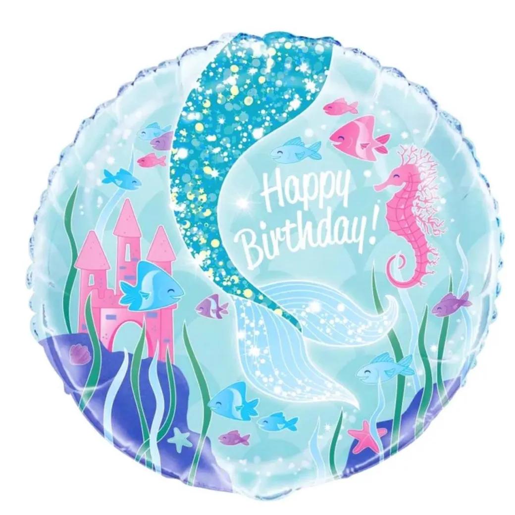 Mermaid Birthday Helium Balloon