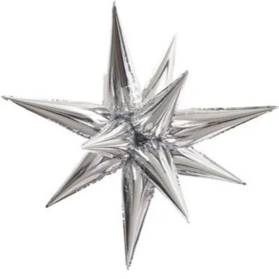 Jumbo Silver Star Bust Foil Balloon ''18