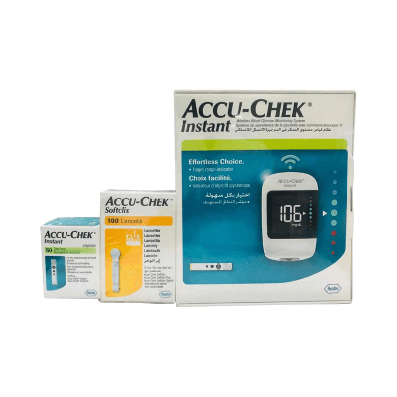 Accu-chek Instant Offer Pack Mechine + 100 Lancet + 50 Strip