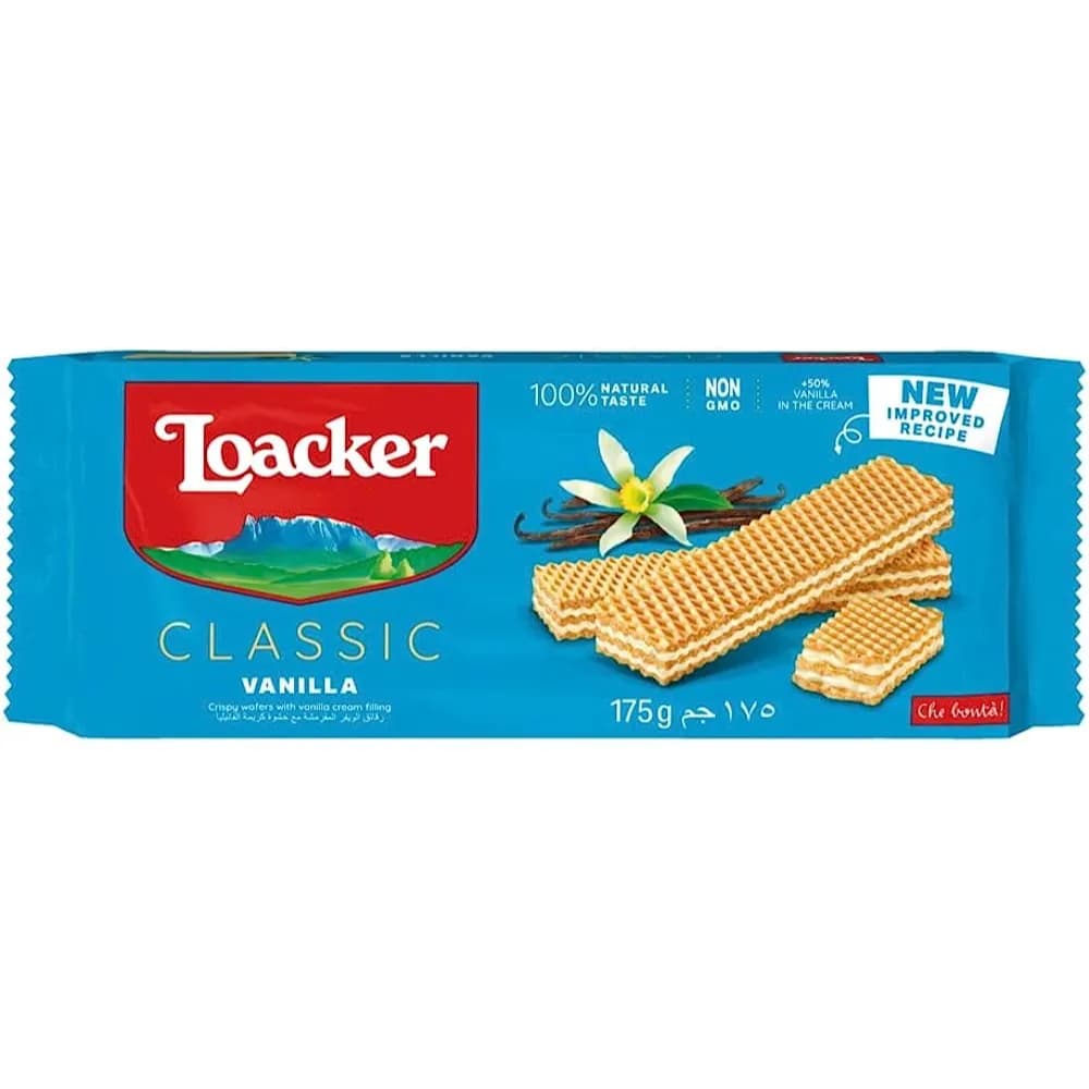 Loacker Classic Vanilla Crispy Wafer With Vanilla Cream Filling 175g