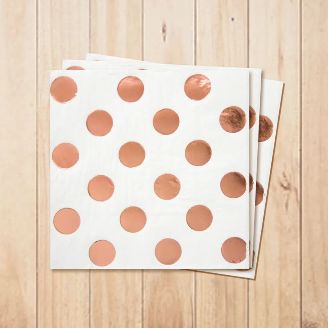 White Tissues Rose Gold Dots ( 16 Pcs )