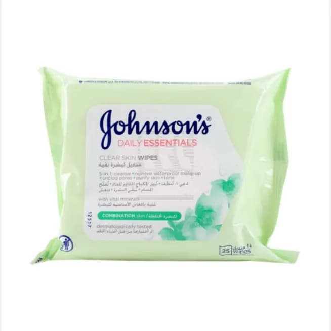 Johnson & Johnson  Facial Wipes Combination Skin 25 's