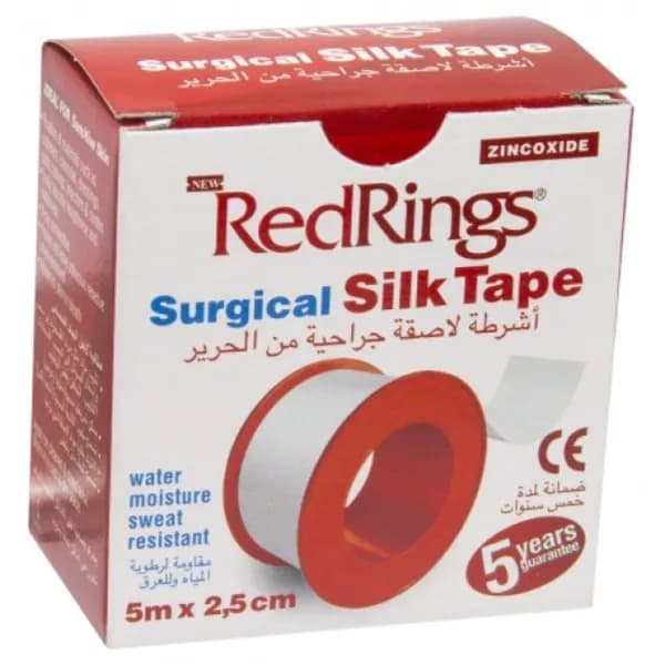 Red Rings Silk Tape Surgical 5 x 2.5