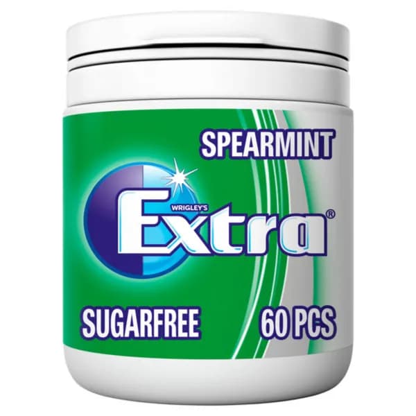 Extra Spearmint Sugarfree Chewing Gum Bottle 60 Pieces