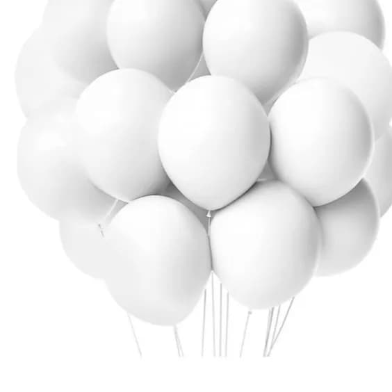 10 Pieces White Bundle Balloons With Helium