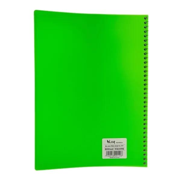 Blog University 5x5 Square Maths Notebook, A4 Size, 80 Sheet Light Green Colour - 1166