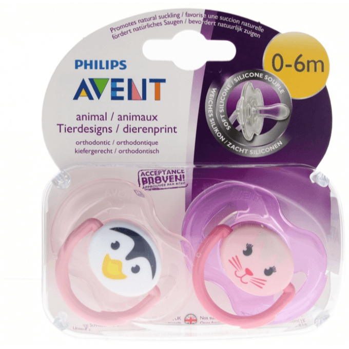 Philips Avent Soother Classic Animals 0-6 Months Penguin And Rabbit 182.13