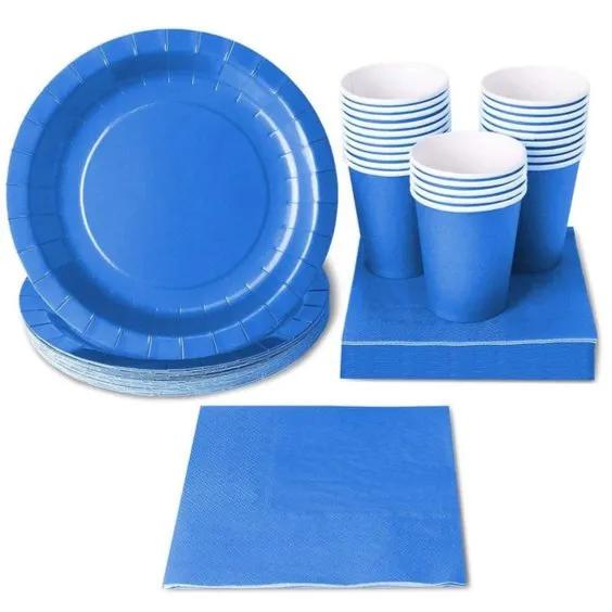 Pastel Blue Plates Set