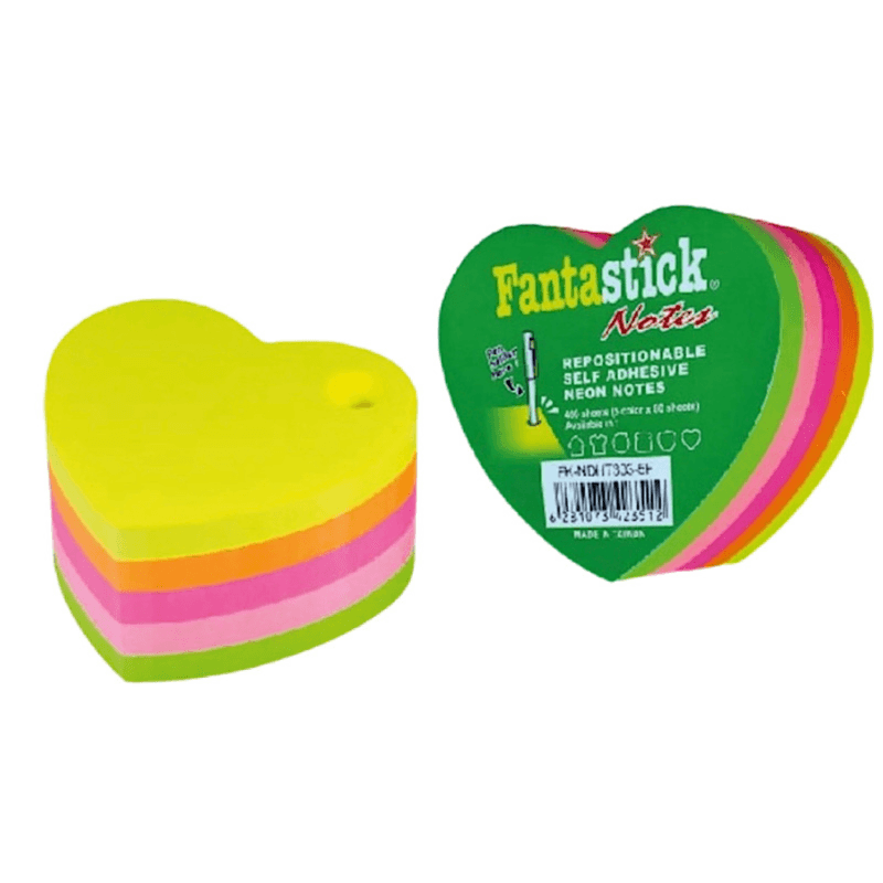 Fantastick Heart Sticky Notes 400 Sheets Multicolour - 3320