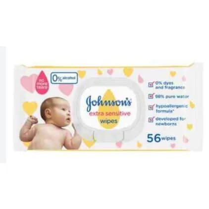 Johnson's Extra Sensitive Baby Wipes 56 S