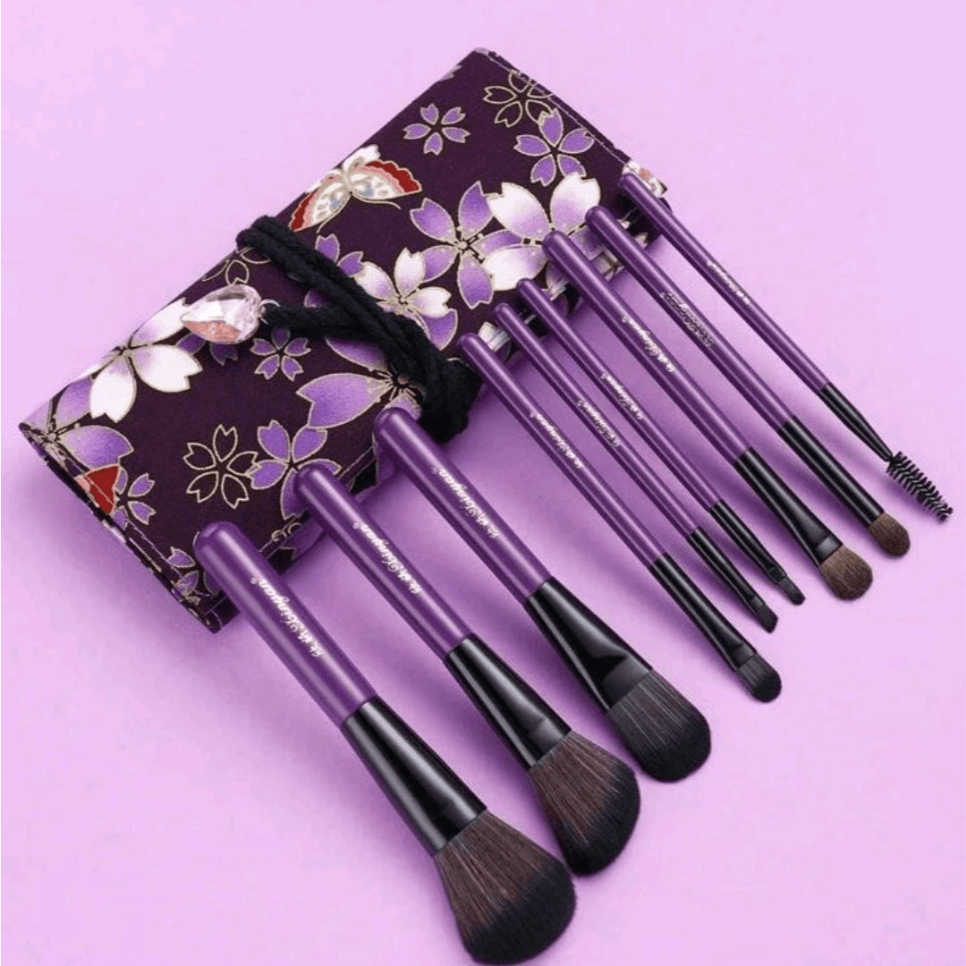 Makeup Brush Set 9 Pieces + Storage Bag, J-04