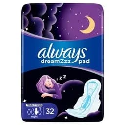 Always Dreamzzz Pad Max Thick Night  32 Pads With Wings