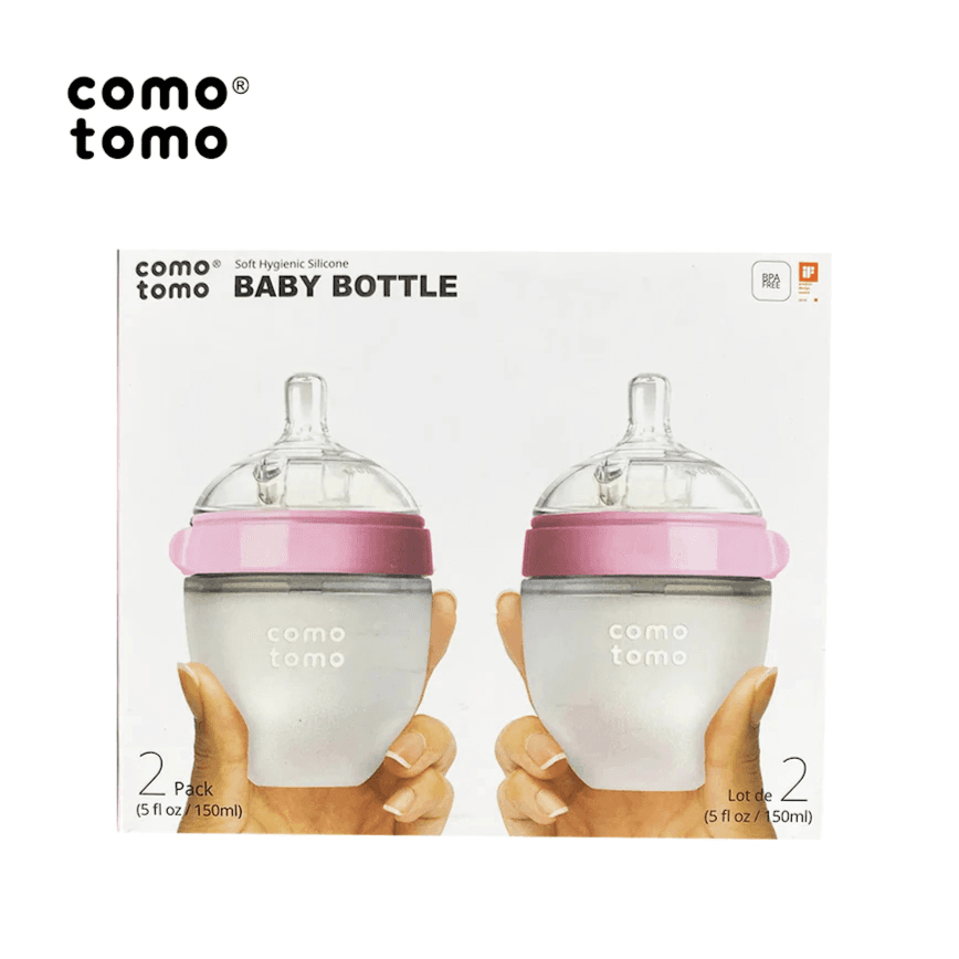 Comotomo Baby Bottle  5 oz (150 ml) - Pink - Pack of Two Bottles