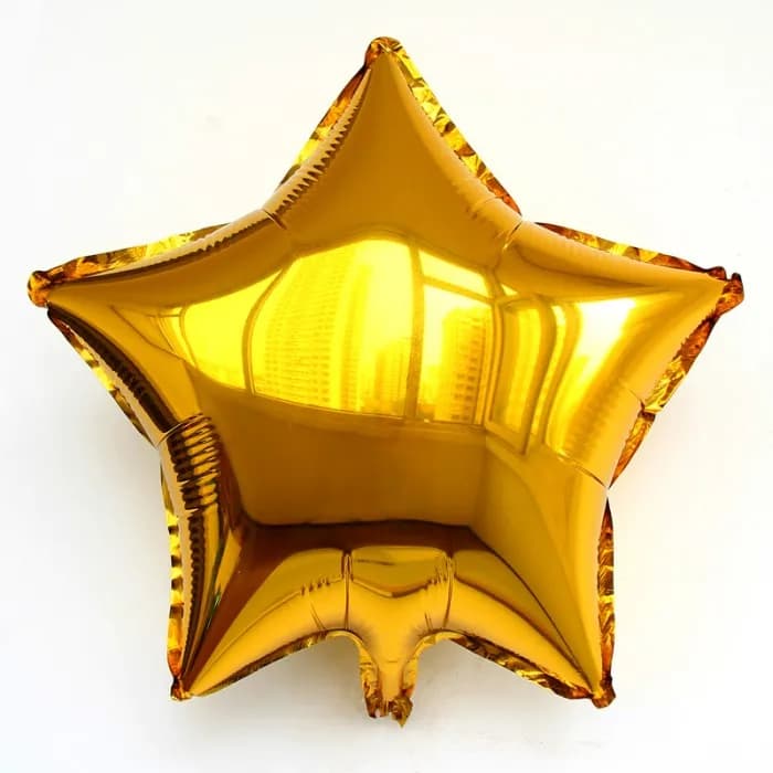 Golden Star Shaped Helium Balloon