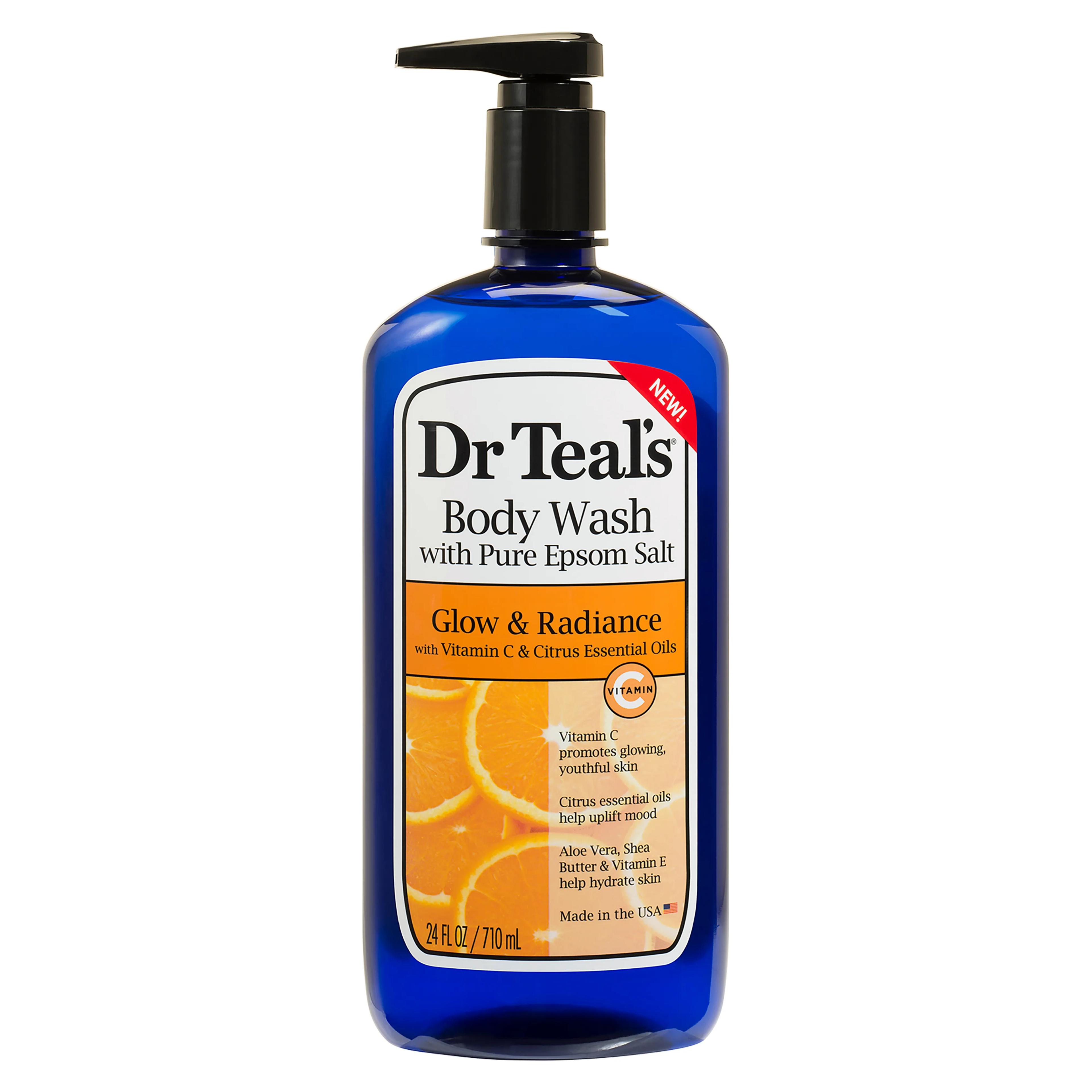 Dr Teal's Glow & Radiance Body Wash with Vitamin C and Citrus Essential Oils 24 Fl Oz