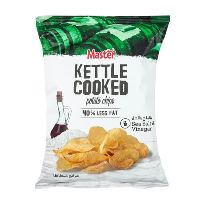 Master Kettle Cooked Potato Chips 40% Less Fat Sea Salt & Vinegar 37gm