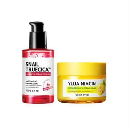 Snail Truecica Miracle Serum + Yuja Niacin Brightening Sleeping Mask (Brightening And Pore Care)