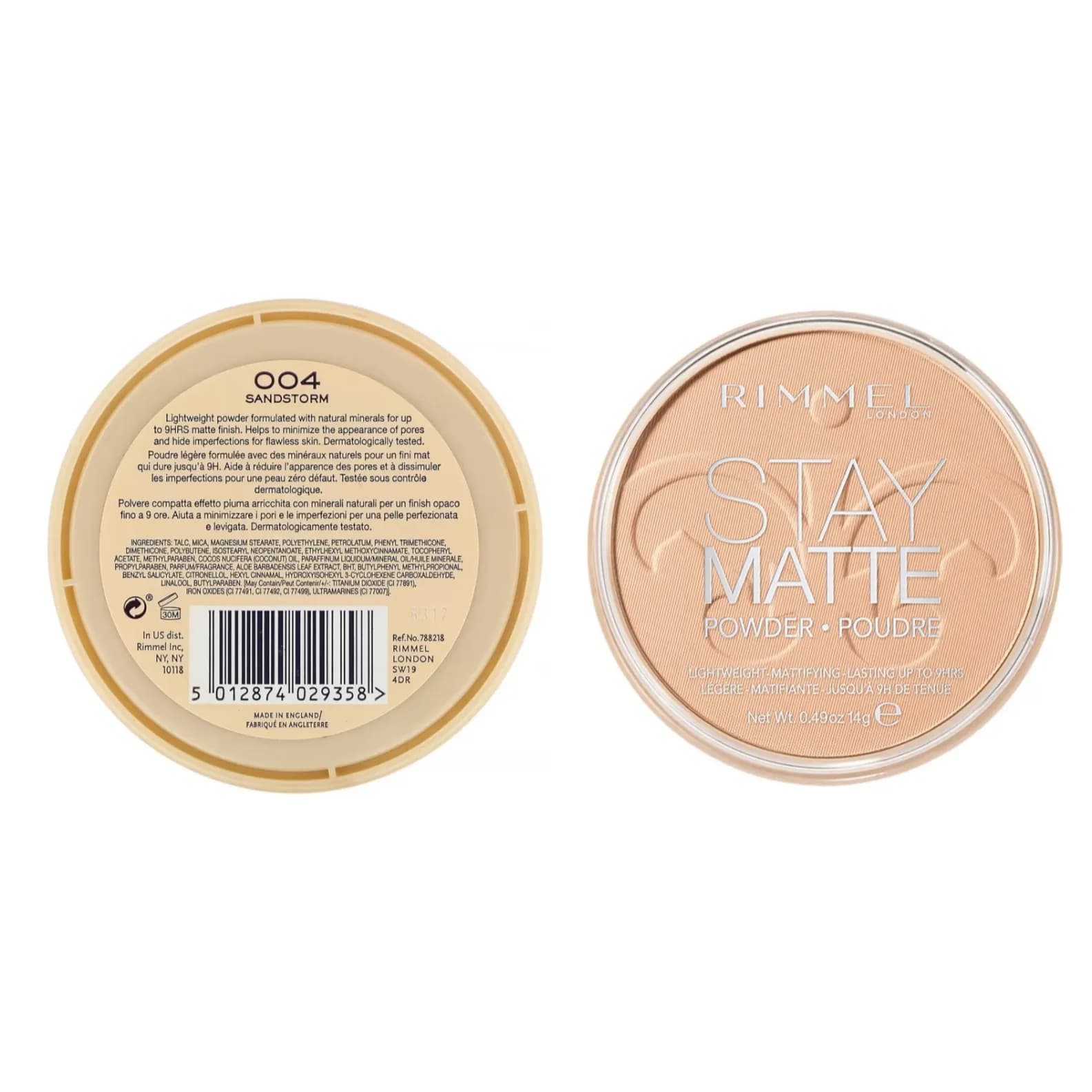 Rimmel London Stay Matte Lightweight Mattifying Powder 004 Sandstorm 14gm