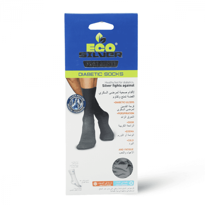 Eco Silver Diabetic Socks Dark Black 39-42 -1 Pair