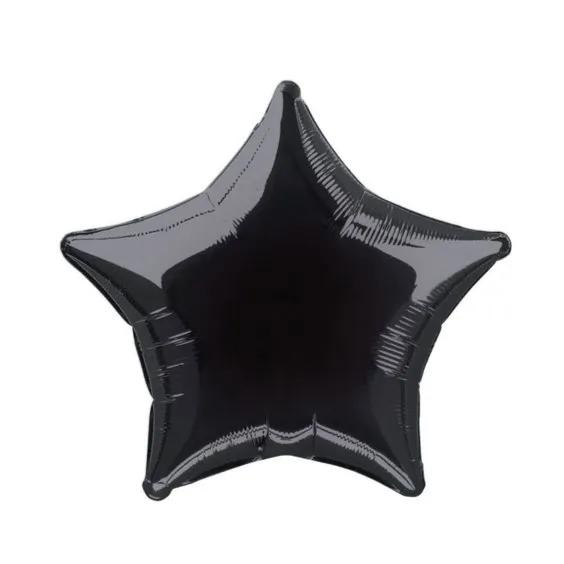 Star Foil Balloon Black ''18