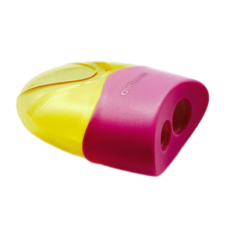 Keyroad Pink And Yellow Pastel Colour Double Hole Sharpener - 10173