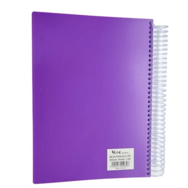 Blog University 5 Subject Ruled Notebook A4 Size 200 Sheets Purple Colour - 10831