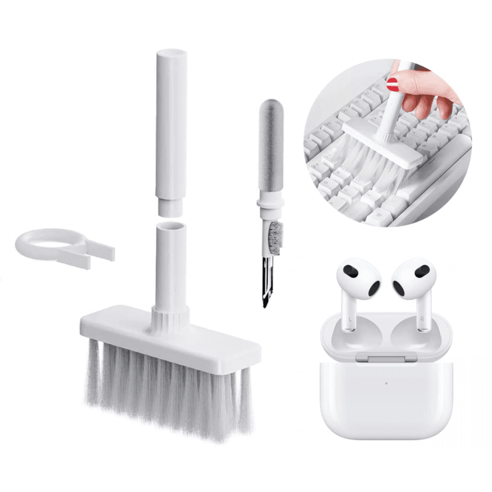 Green 5 In 1 Multifunctional Cleaning Brush White