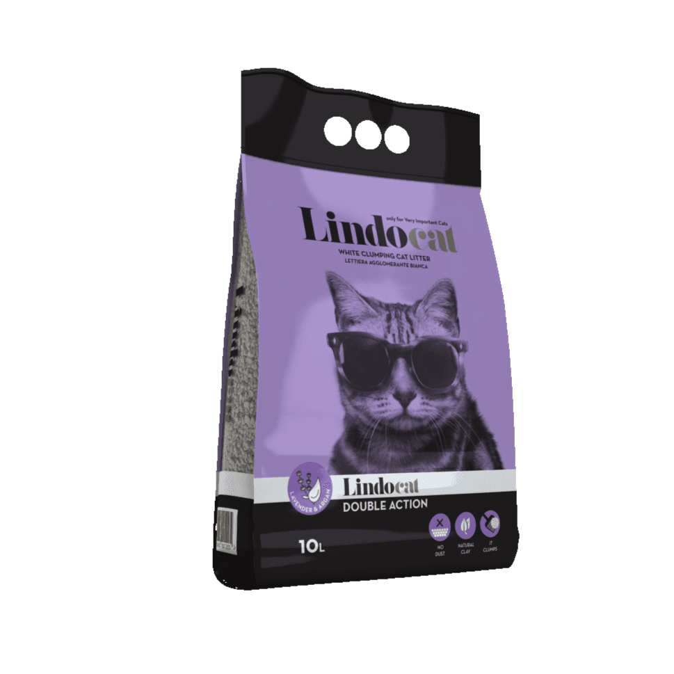 Lindocat White Bentonite Double Action Cat Litter (Lavender) -10 L