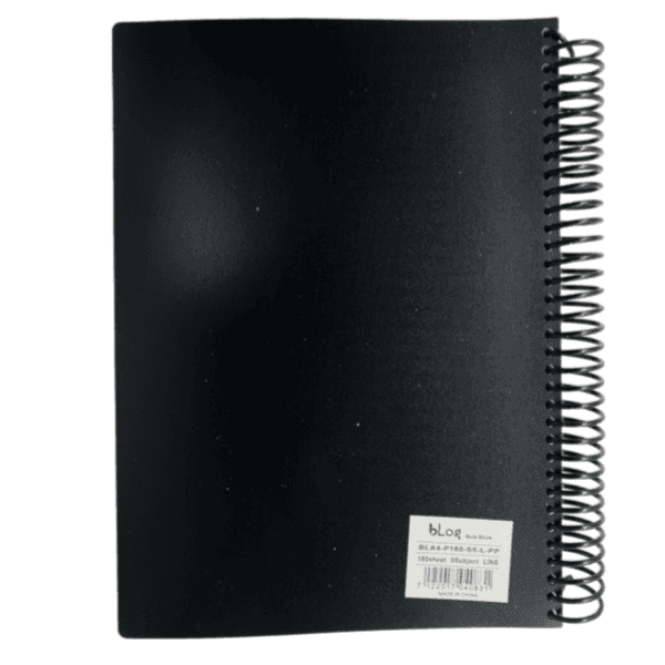 Blog University 5 Subject Ruled Notebook A4 Size 200 Sheets Black Colour - 10831