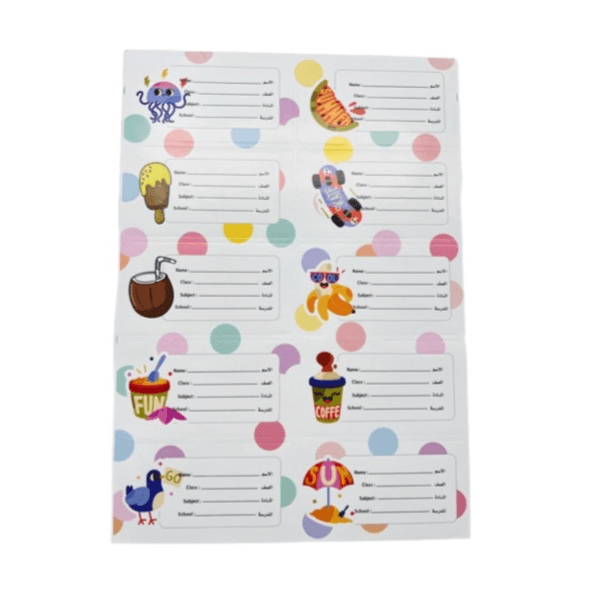 Bookey Summer 10 Sheets Name Stickers Self Adhesive Sticky Label Total 100 Stickers White Colour - 11862