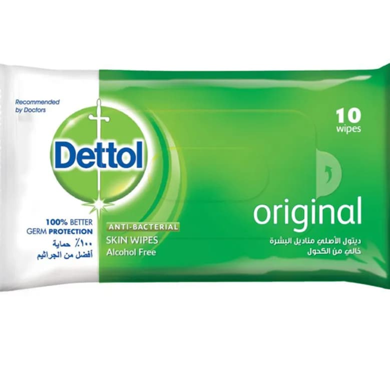 DETTOL ORIGINAL A/BACT SKIN WIPES 10`S