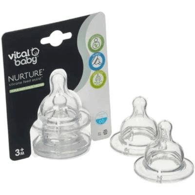 Vital Baby Nurture Perfectly Simple Teats Medium Flow  (3m+) 2 pcs