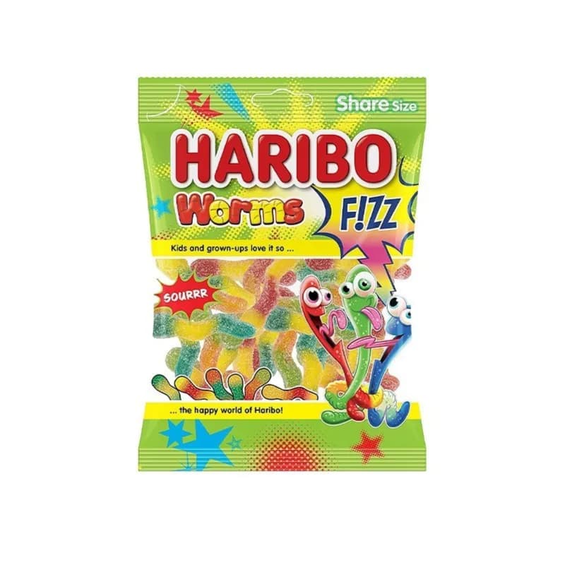 Haribo Worms Fizz Sour Share Size