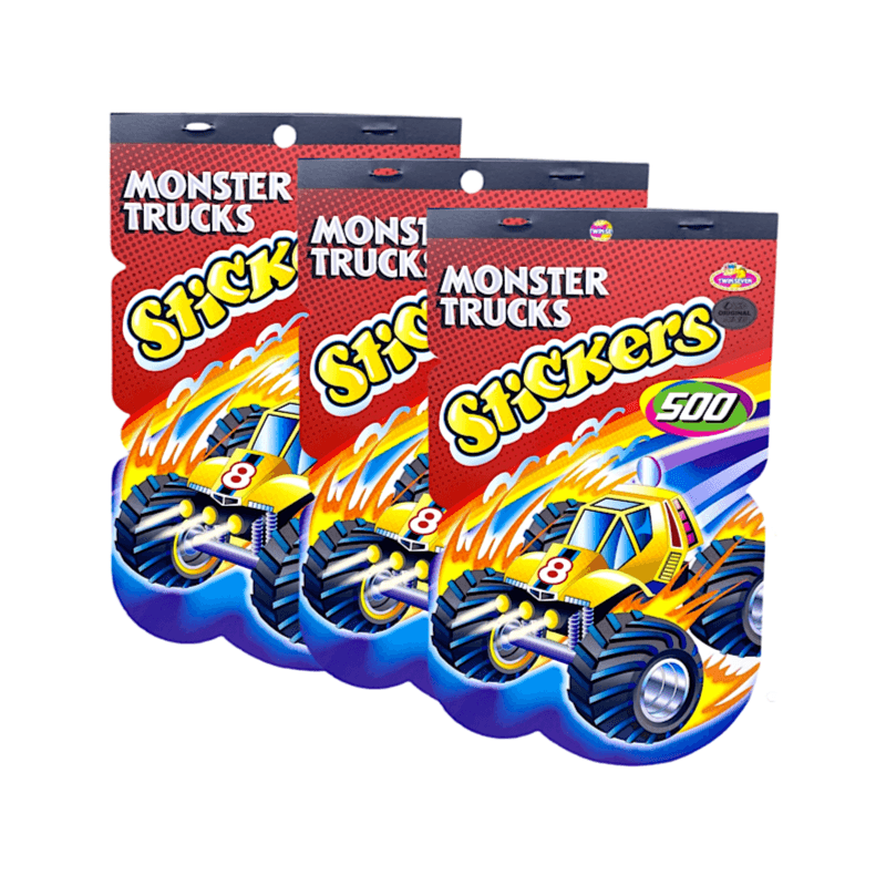 Offer 3 Book Monster Trucks Stickers Total 1500 Stickers - 3 Pecs 6193