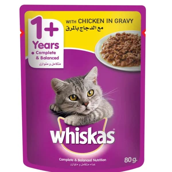 Whiskas 1+years With Chicken In Gravy 80gm