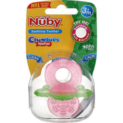 Nuby Chewbies Silicone Soothing Teether 3m+ Assorted Color