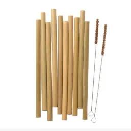 100% Organic Bamboo Straw & Cleaner And Cleaner W Pouch - 1 S100% Organic Bamboo Straw & Cleaner And Cleaner With Pouch Asstd.