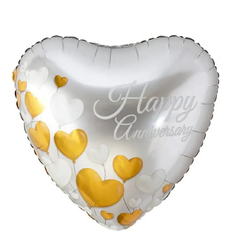 Happy Anniversary Heart Shaped Helium Balloon