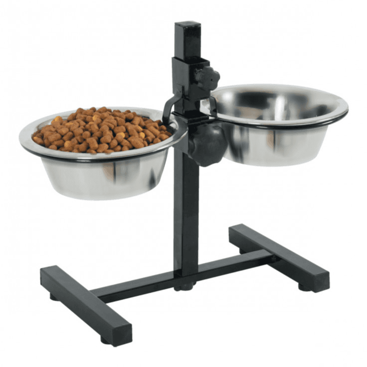 Adjustable Stand With Stainless Steel Dog Bowls 1.5l