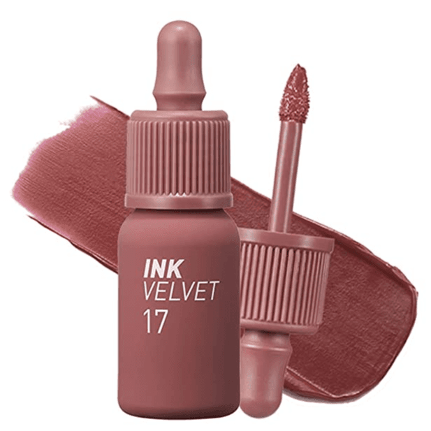 Peripera Ink the Velvet Lip Tint | High Pigment Color, Longwear, Weightless, Not Animal Tested, Gluten-Free, Paraben-Free | 017 ROSY NUDE, 0.14 fl oz