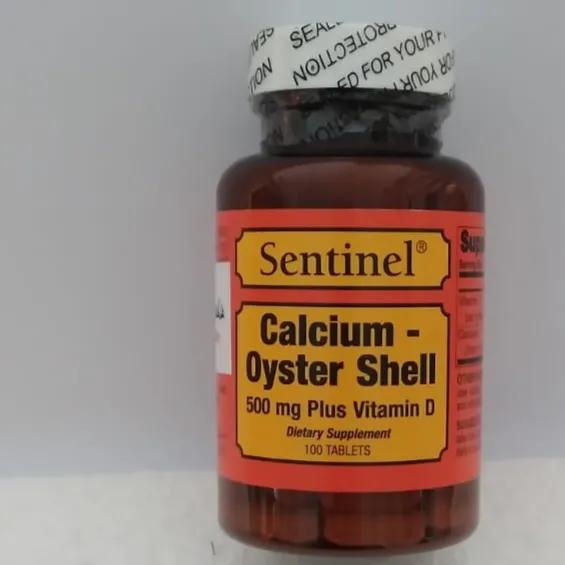 Sentinel Calcium Oyster Shell 500Mg+Vitamin D 100 Tablets