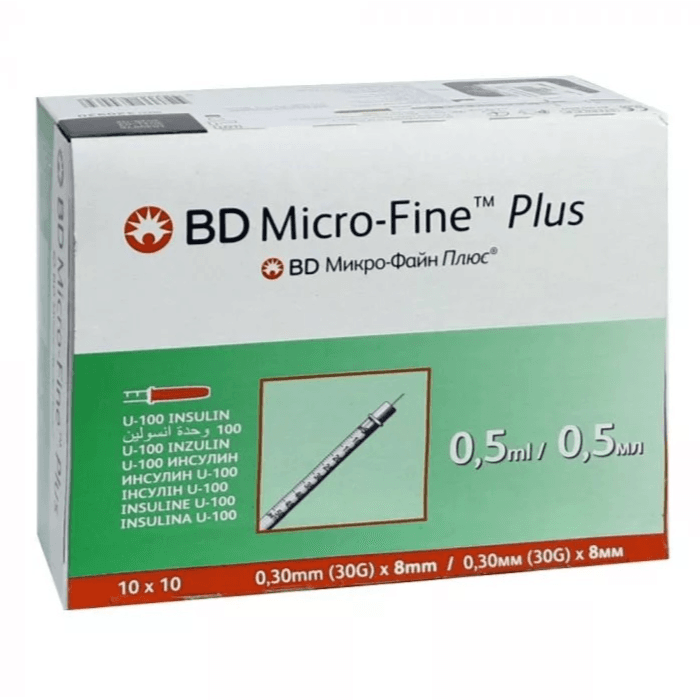 Bd Microfine Plus 0.5ml Insulin Syringe 100's