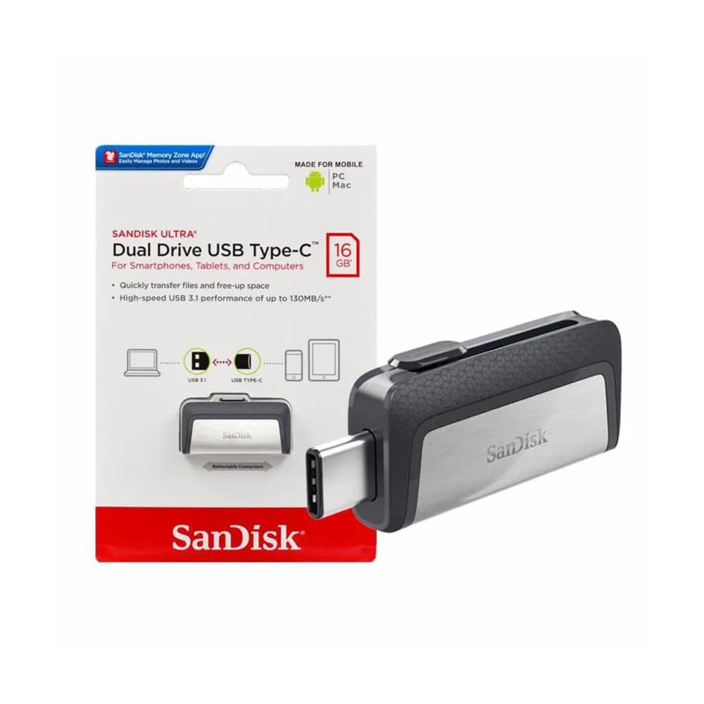 Sandisk Dual Drive Usb C Type Flash Drive 16gb