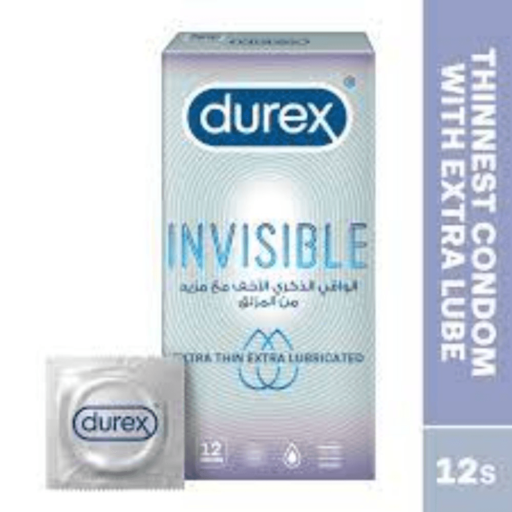 Durex Invisible Extra Thin Lubricated 12s