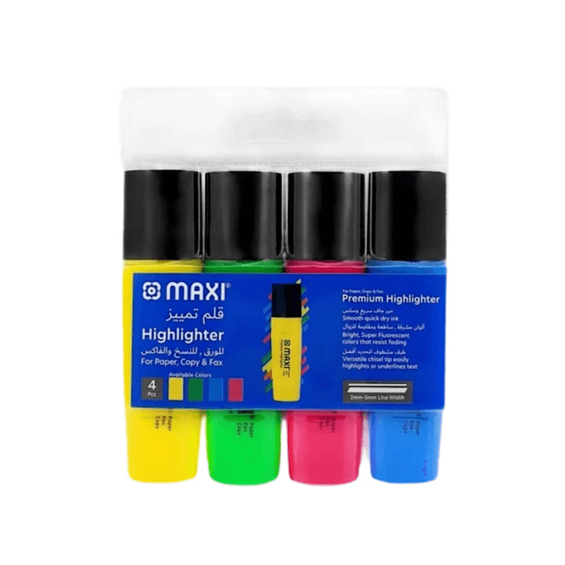 Maxi Premium Quality Highlighter 4 Pieces - 8114