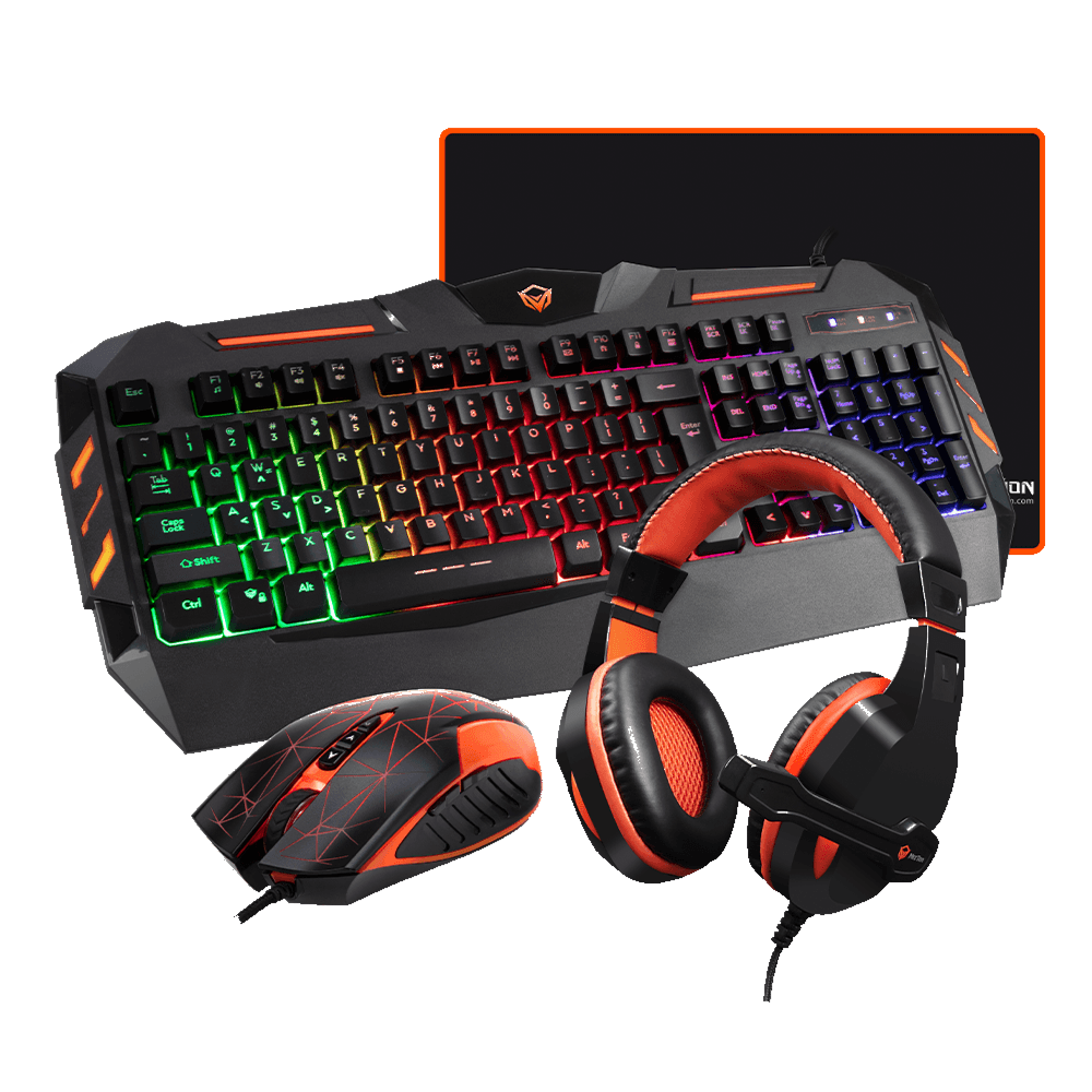 C500 Backlit Gaming Combo Kits 4 In 1 Gaming Keyboard Mouse And Headset Bundle With Mouse Pad