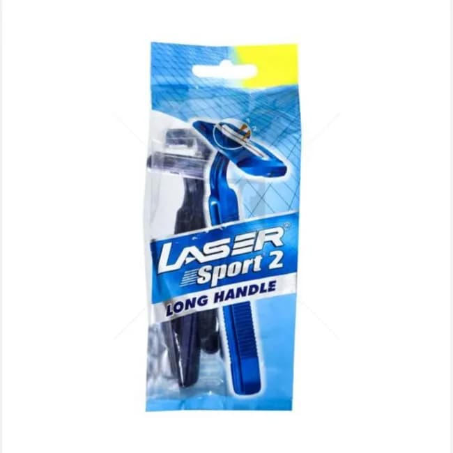 Laser Sport 2 Twin Blade Disposable Long Handle Razors 10pcs